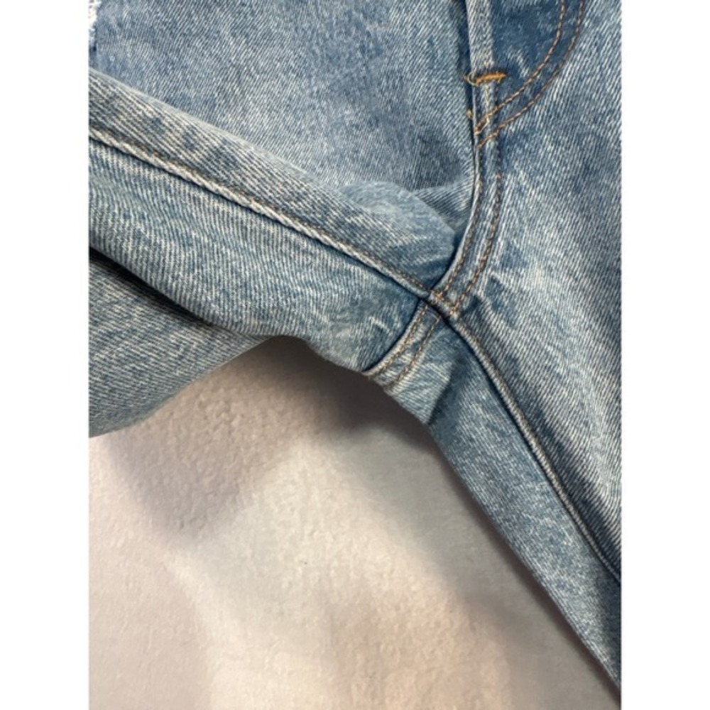 Levi's 501 Distressed Ripped Jeans Light Wash Denim Button Fly Size 30x27 - Picture 4 of 10